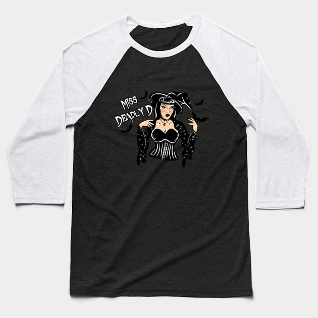 Witchy D Baseball T-Shirt by missdeadlyd